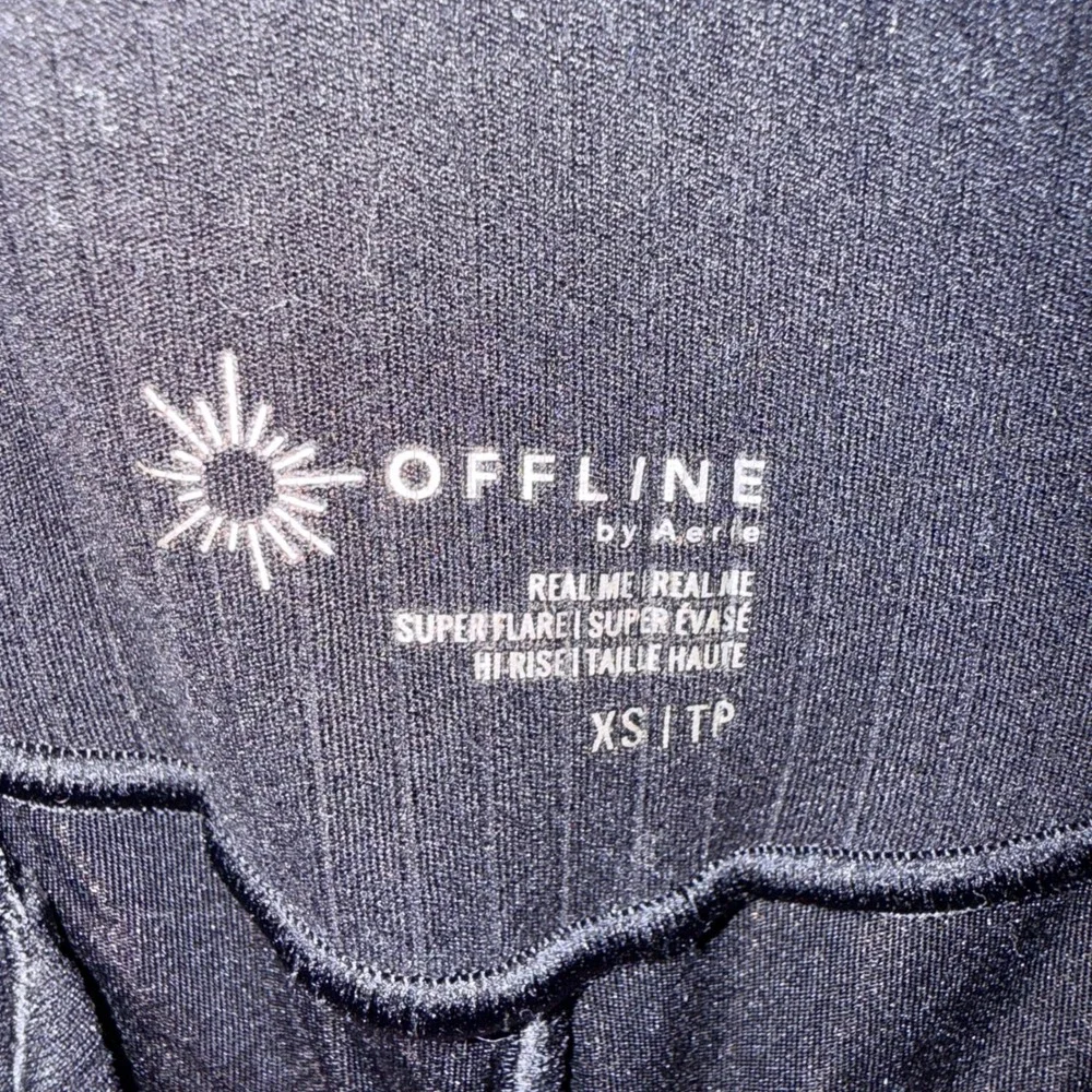 OFFLINE by Aerie Real Me Super Flare Leggings Womens XS Black Synthetic